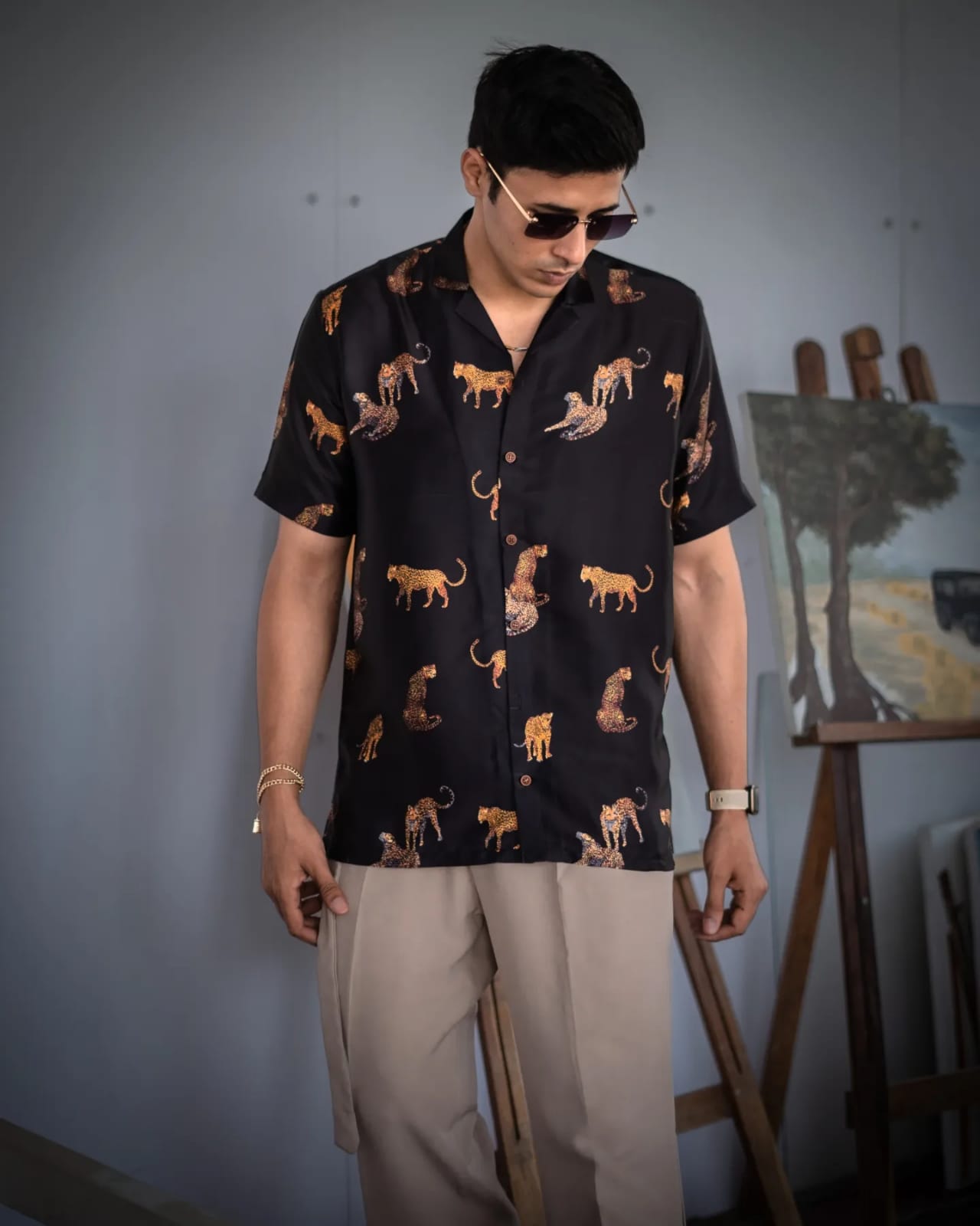 Cheetah Eclipse Silk Oversize Shirt
