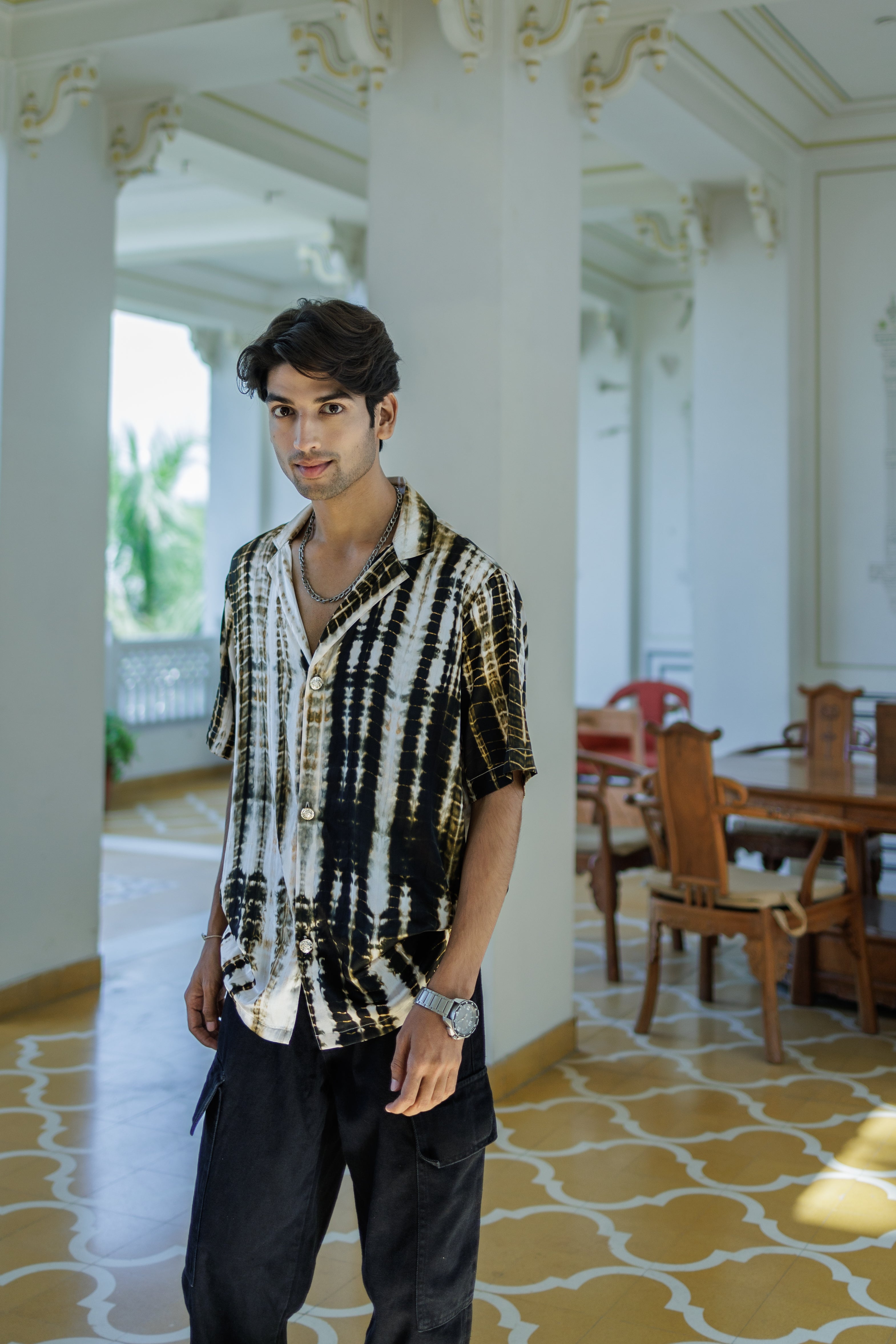 Midnight Mirage Tie-Dye Resort Shirt