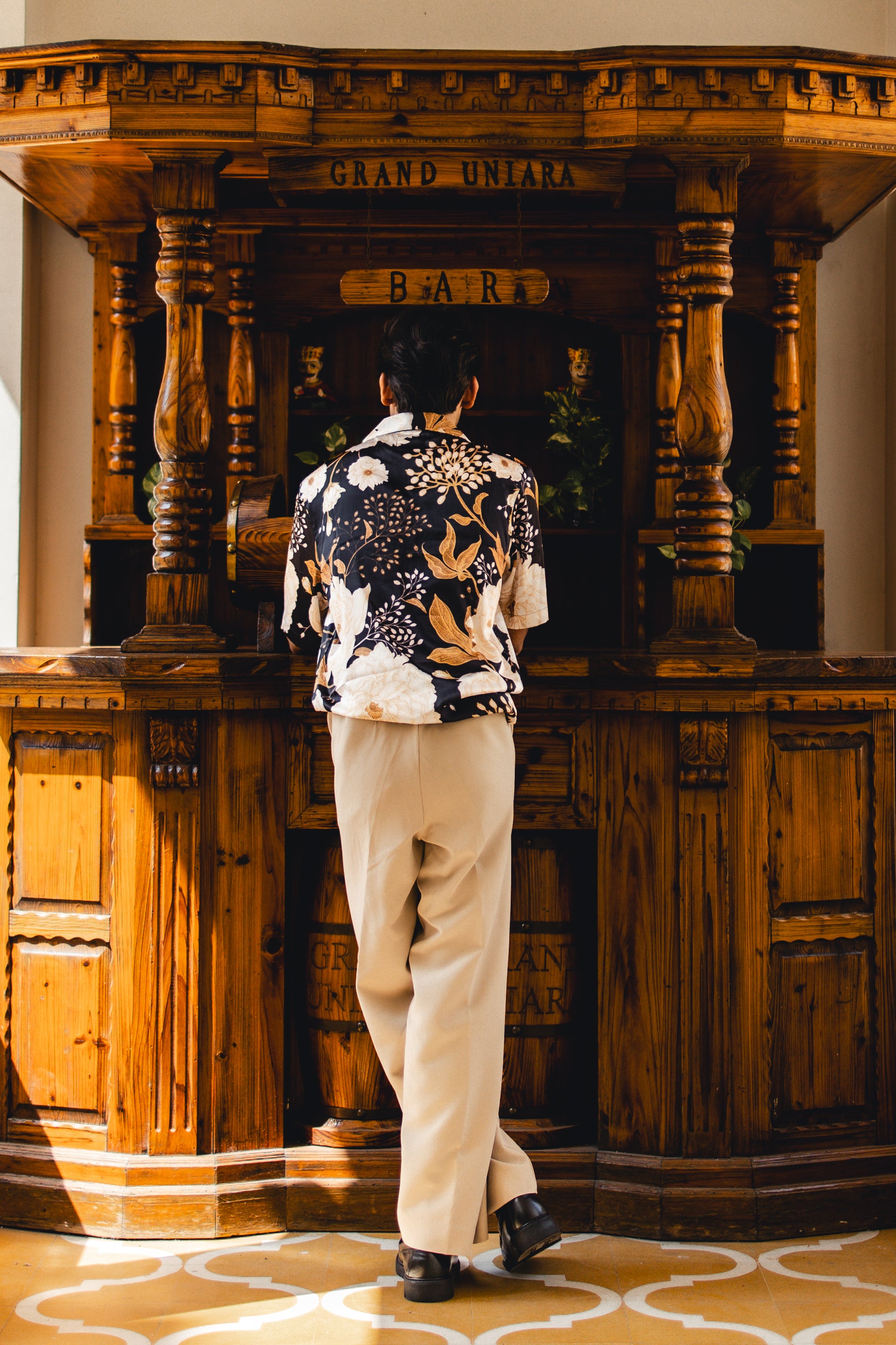 Noir Bloom Oversized Resort Shirt