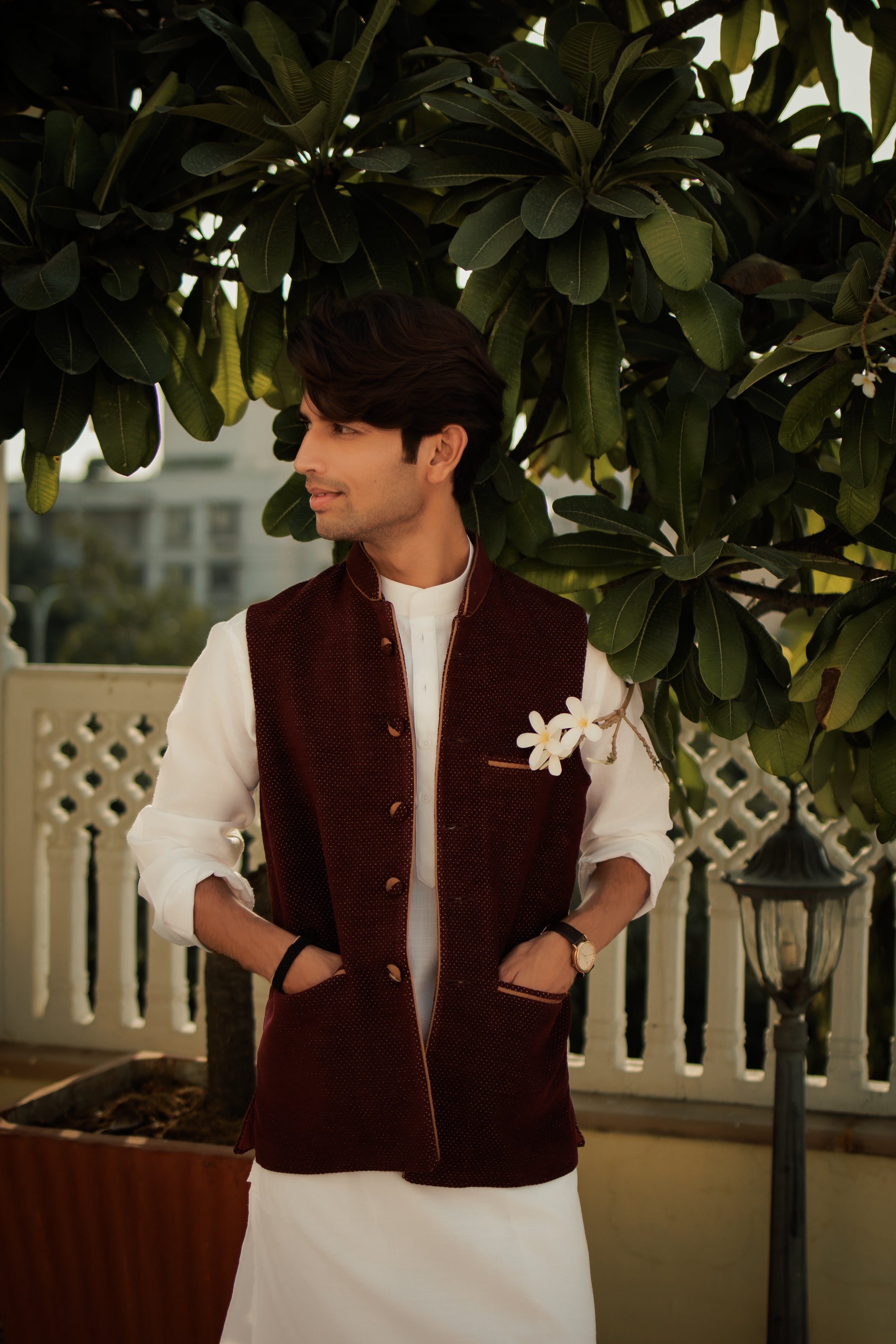 Royal Maroon Kurta Bandi Set