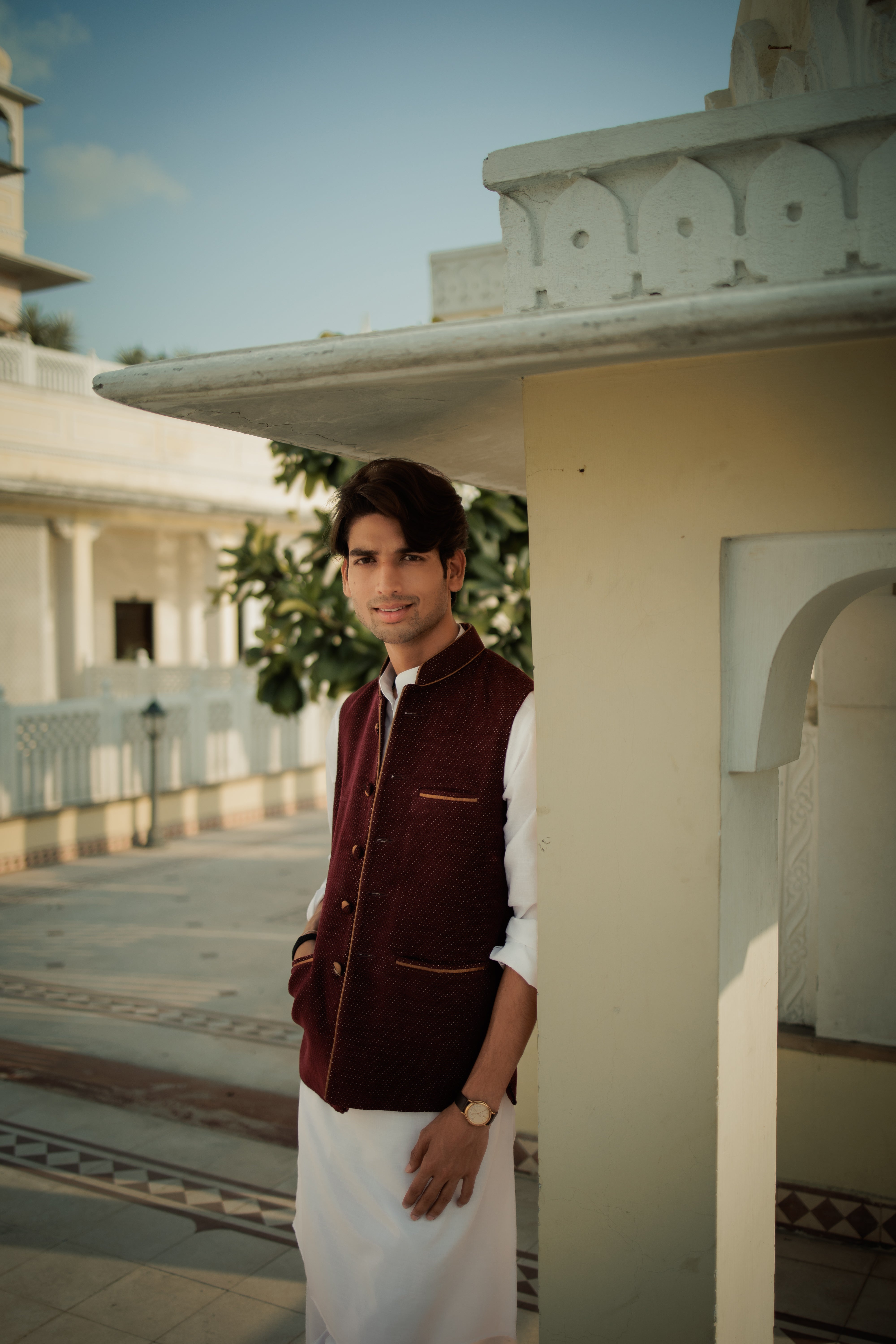 Royal Maroon Kurta Bandi Set
