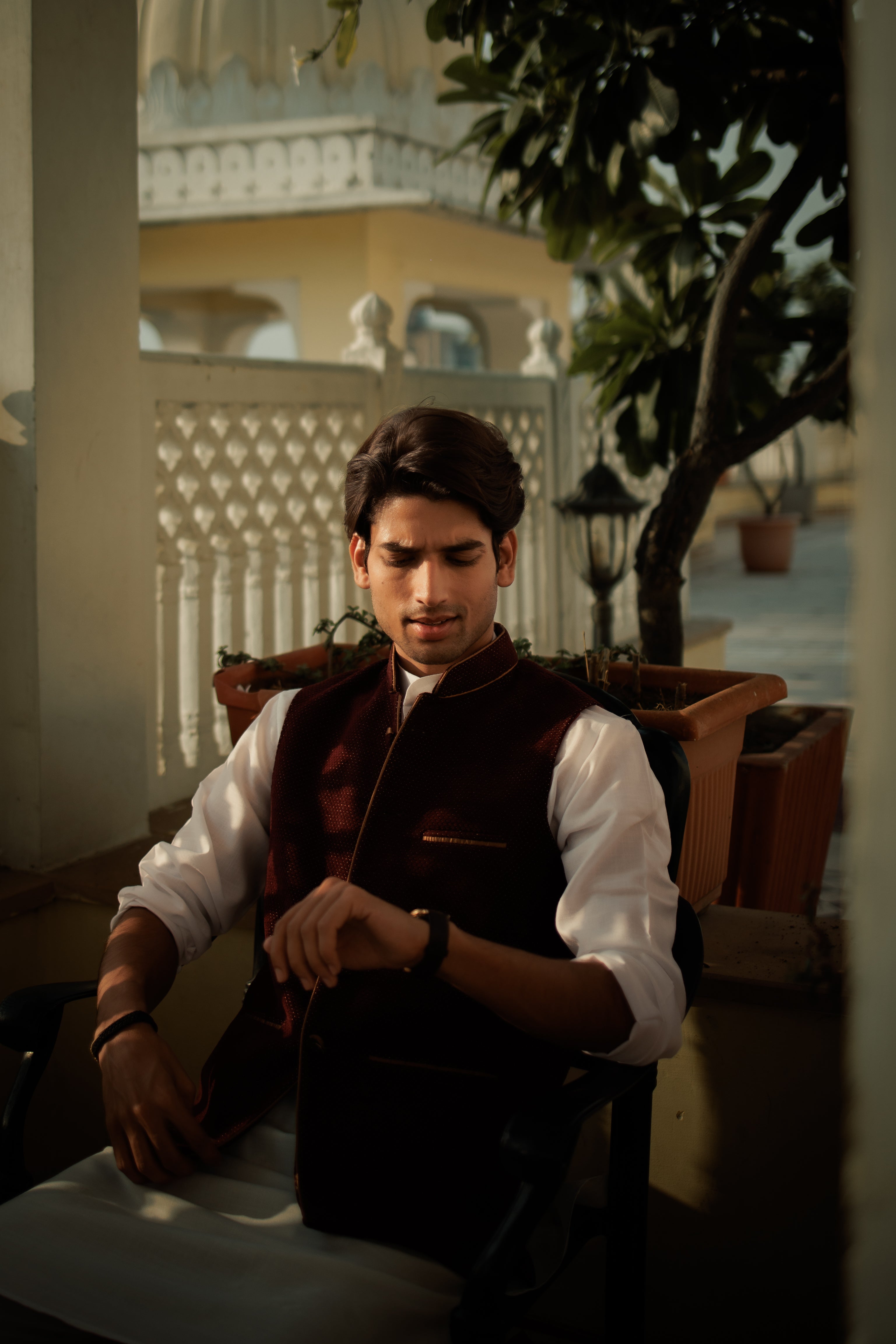Royal Maroon Kurta Bandi Set