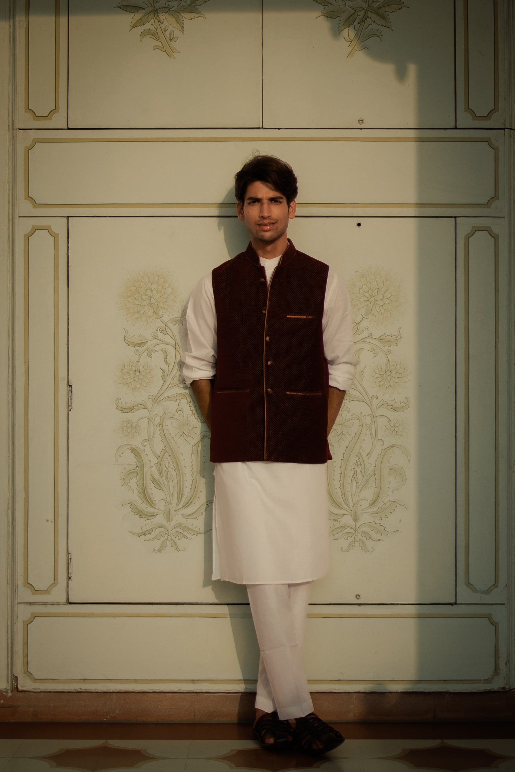 Royal Maroon Kurta Bandi Set