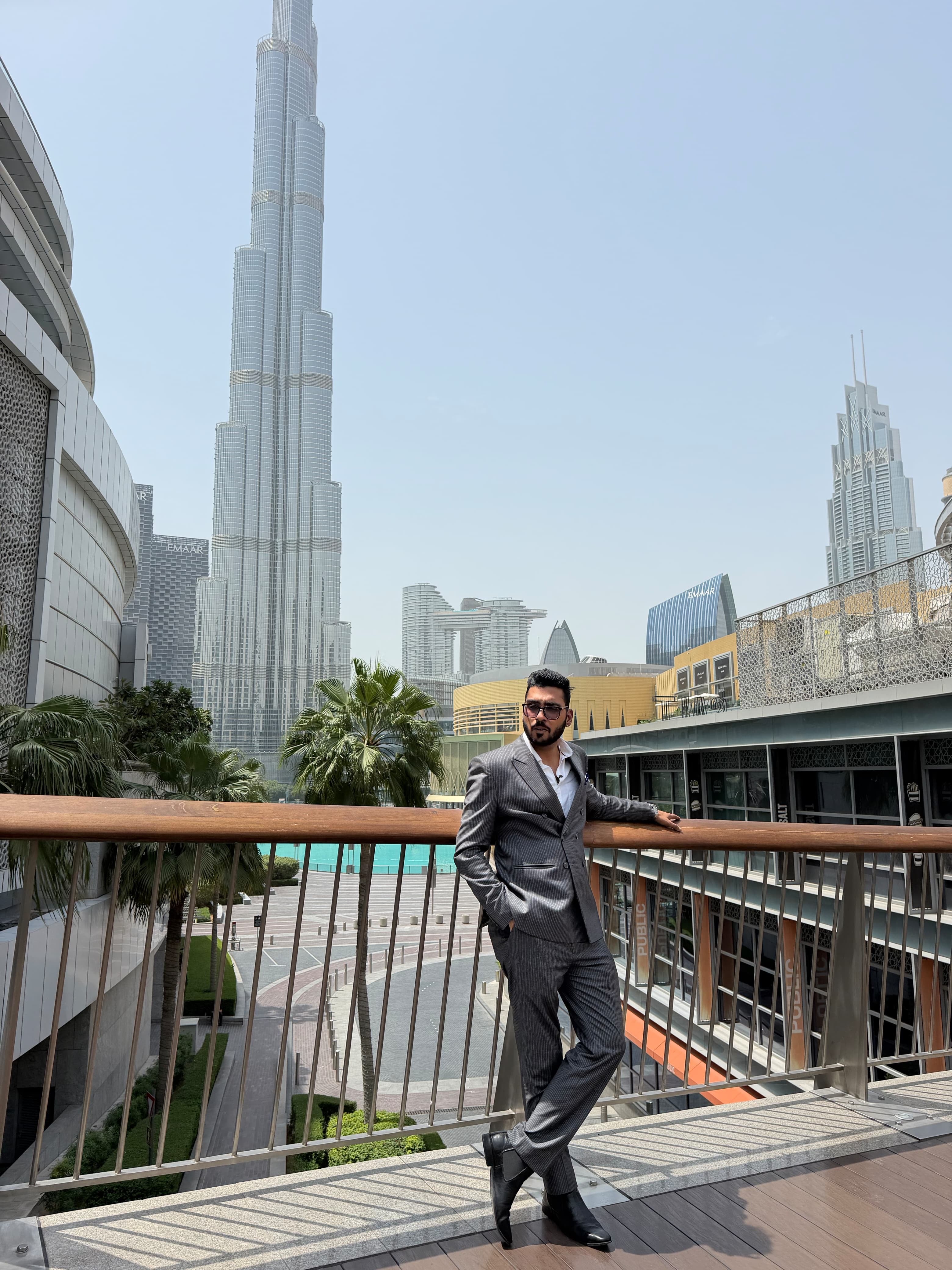 Steel Grey Double Brested Suit For Men