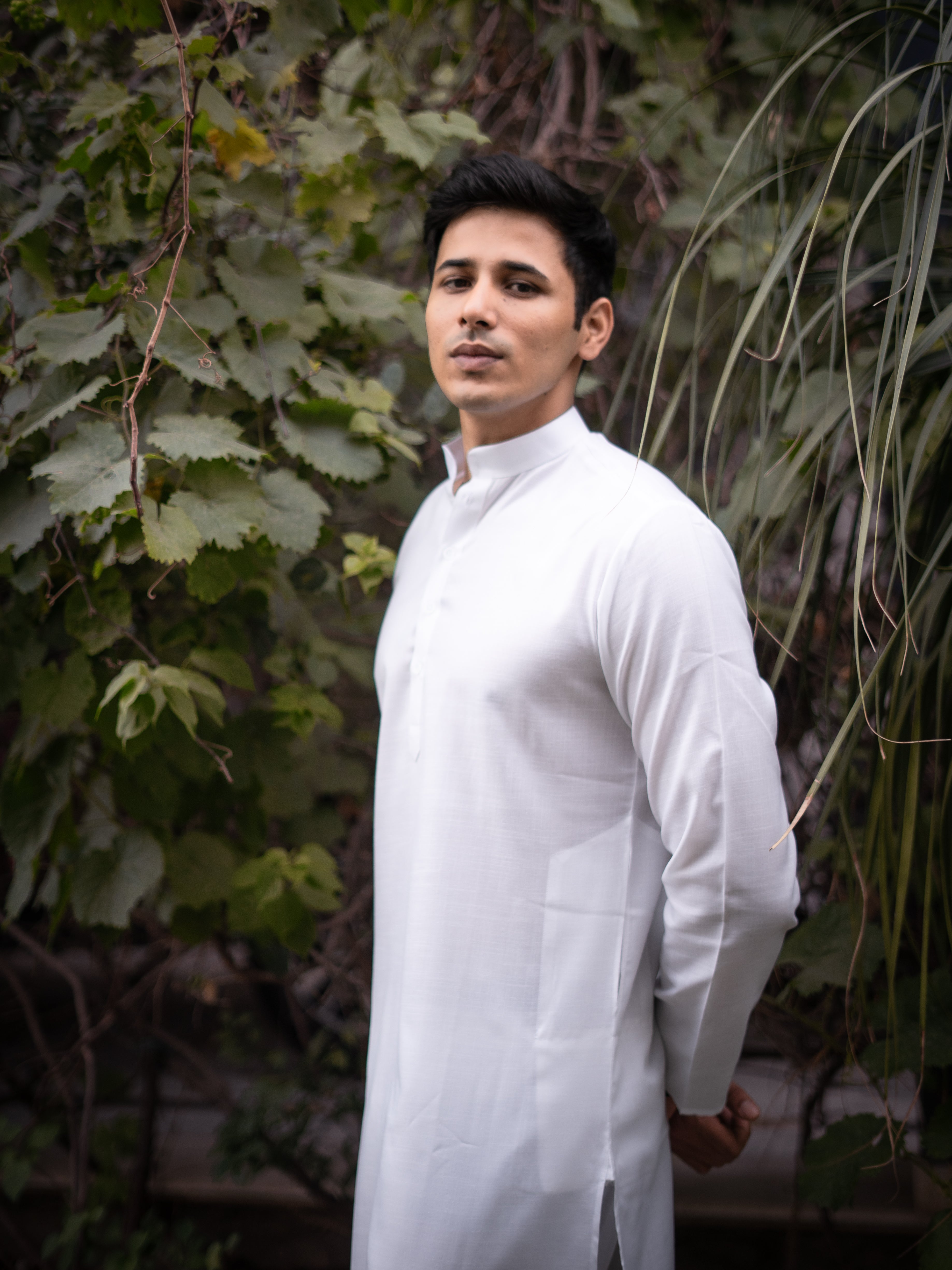 hitch Cotton White kurta Pyjama Set