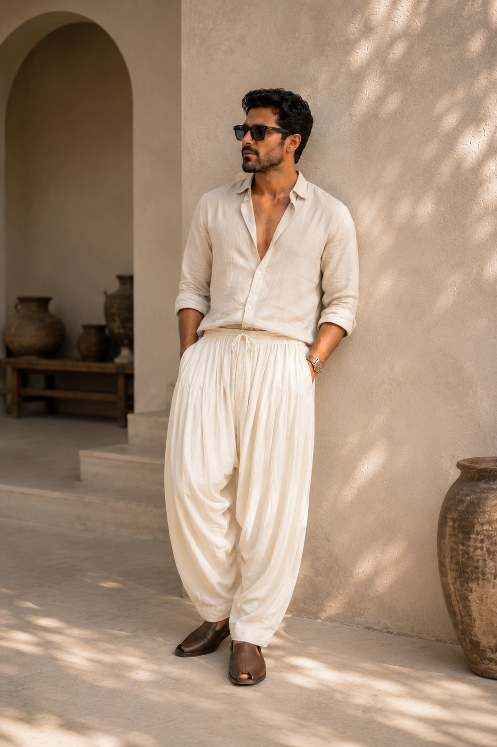 Off White Pathani Pant