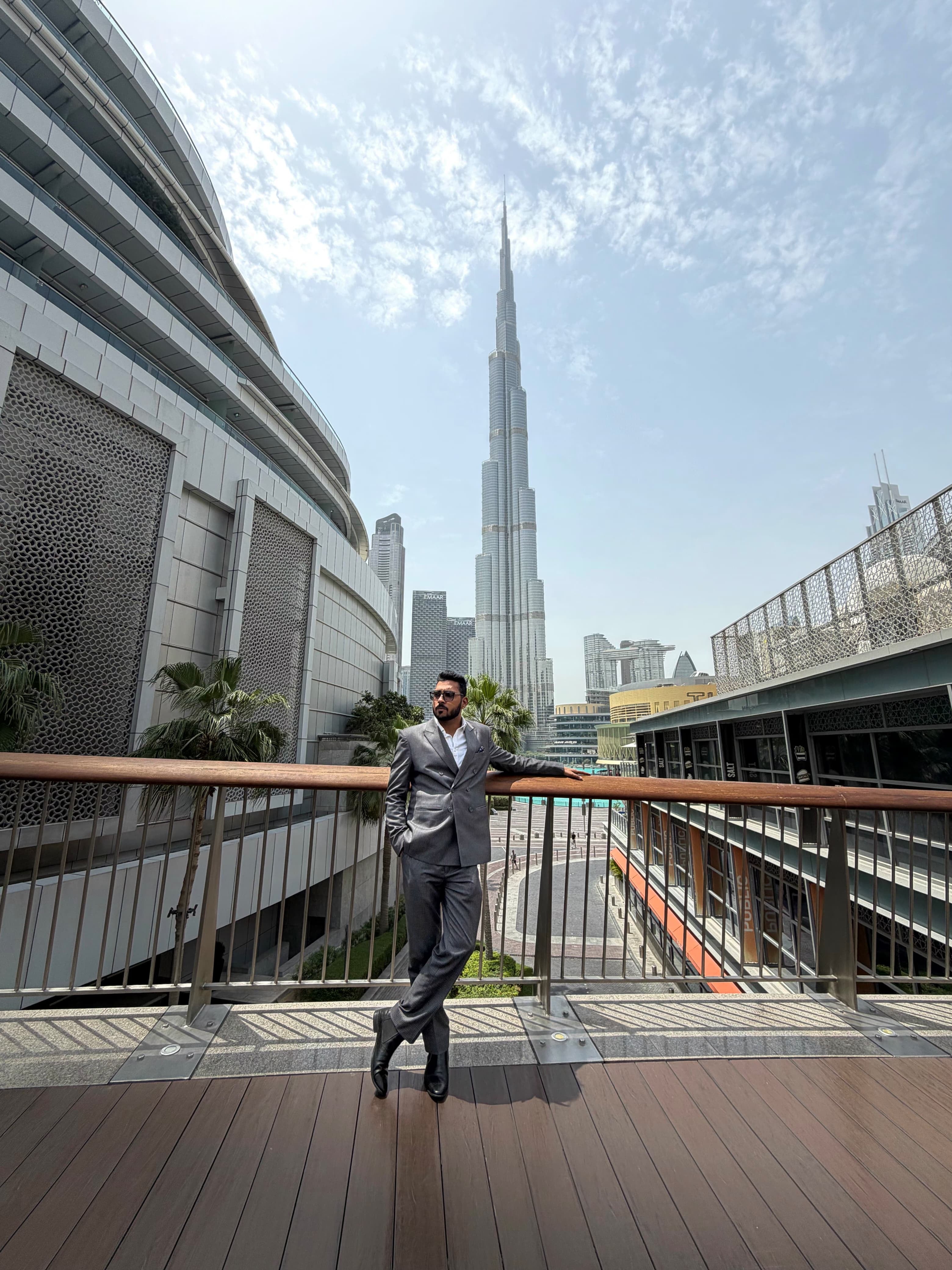 Steel Grey Double Brested Suit For Men