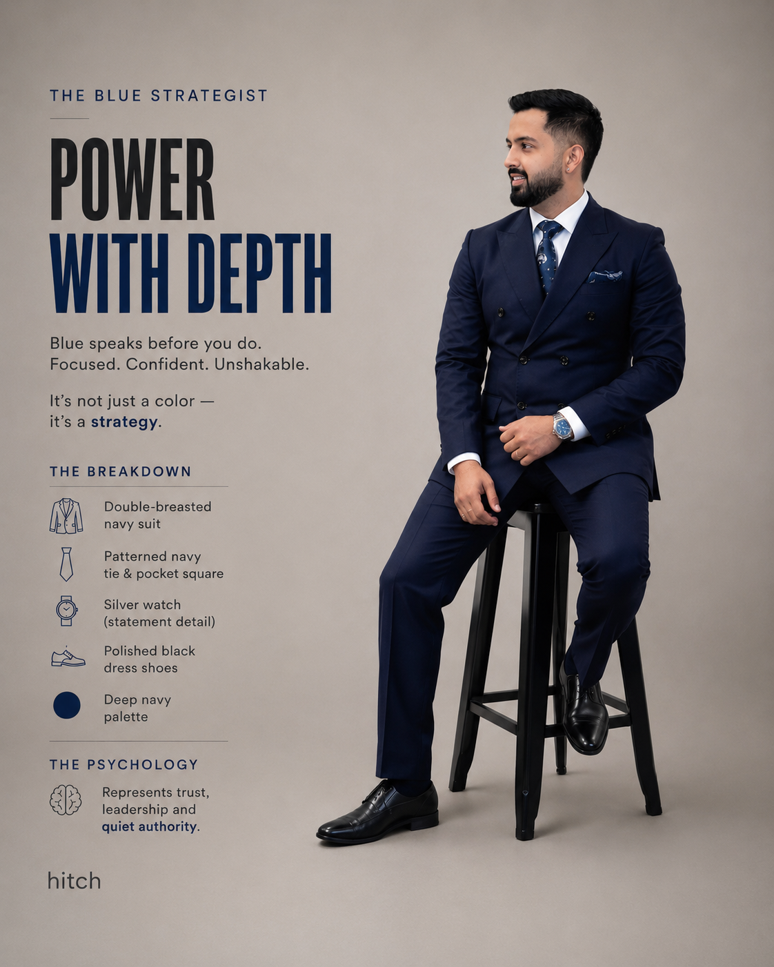 Navyblue Double Breasted Suit For Men