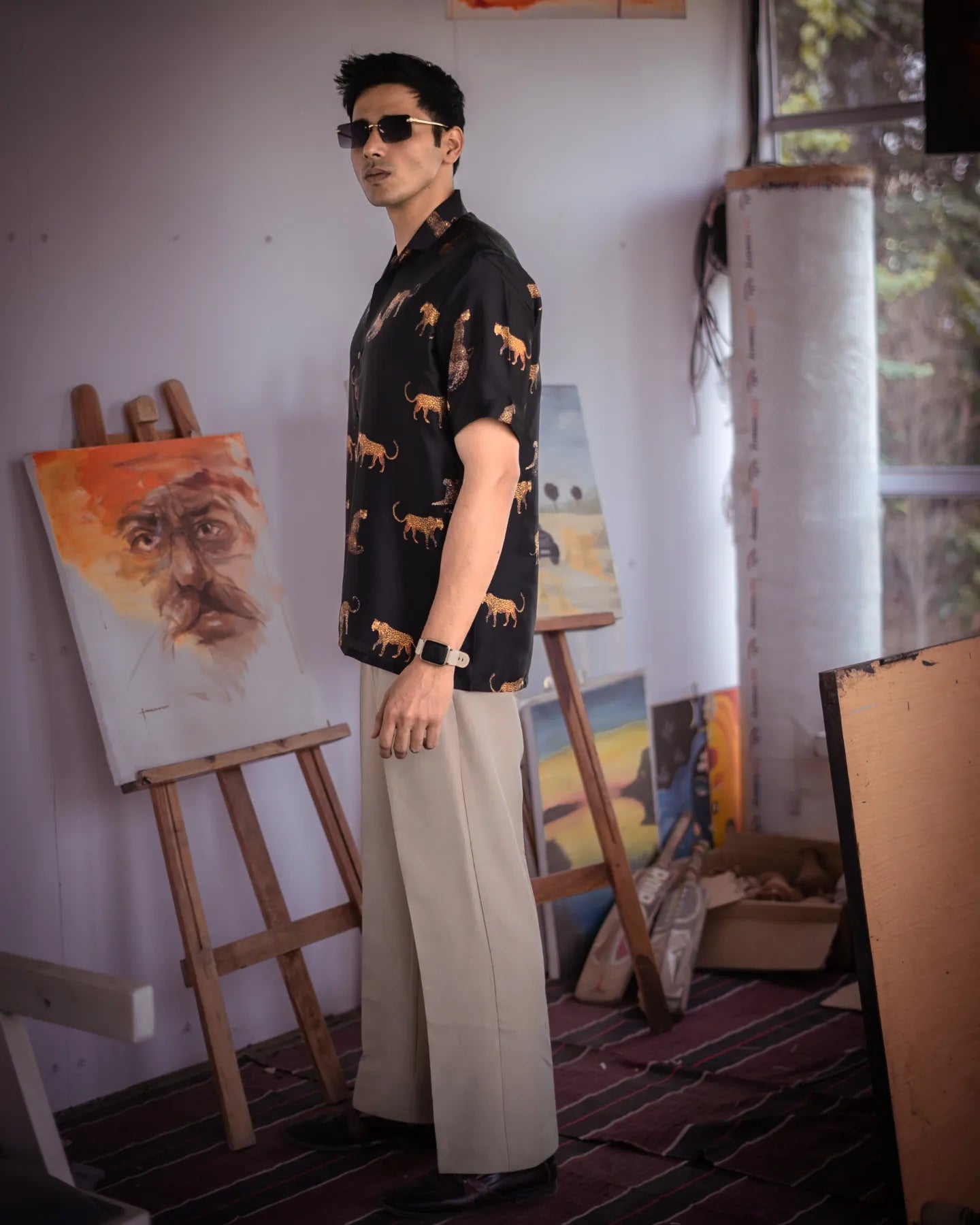 Cheetah Eclipse Silk Oversize Shirt