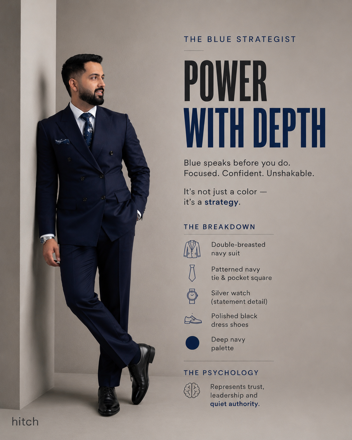 Navyblue Double Breasted Suit For Men
