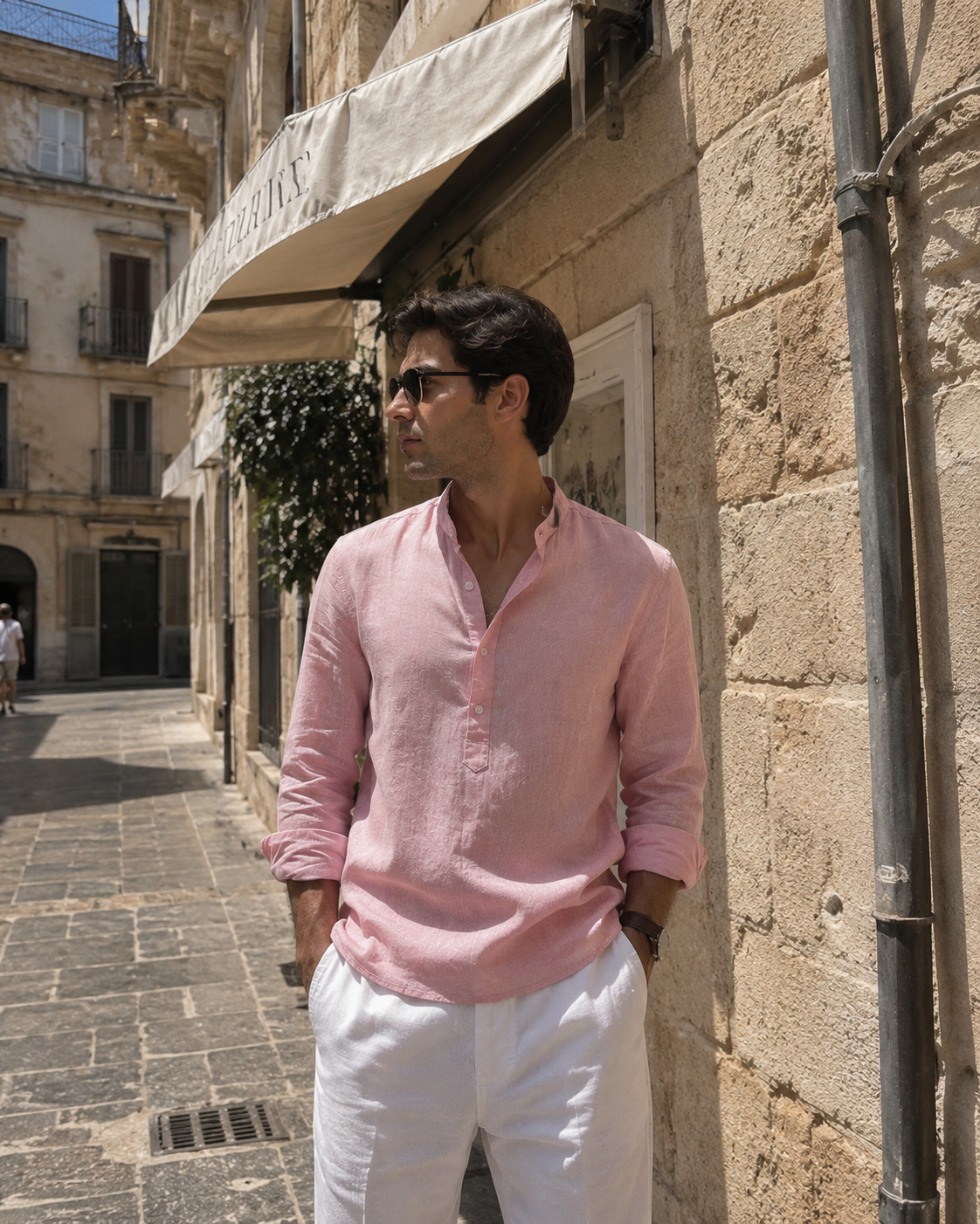 Rosé Breeze Linen Shirt For Men