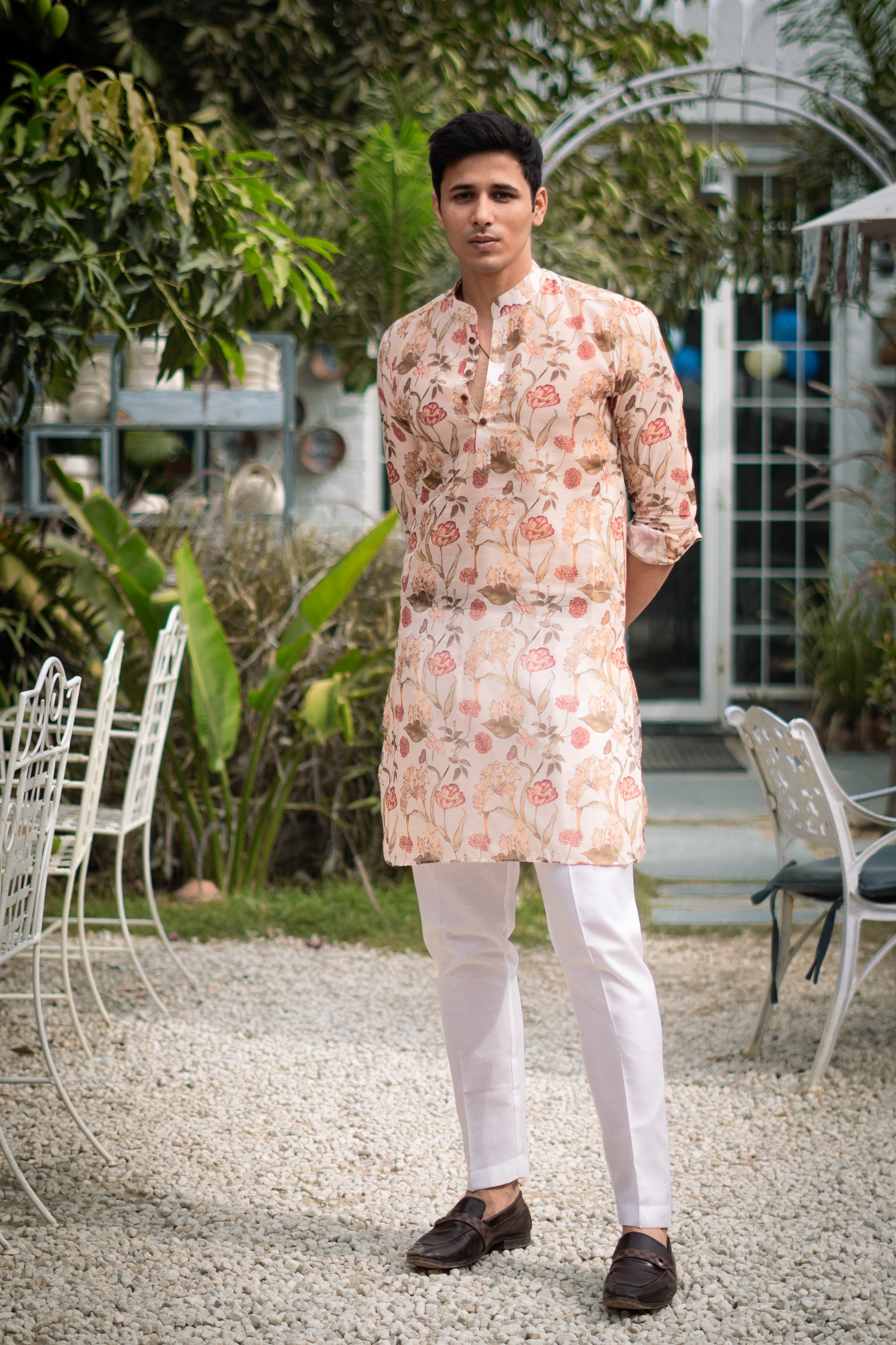 Jardin Royal Ivory Silk Kurta